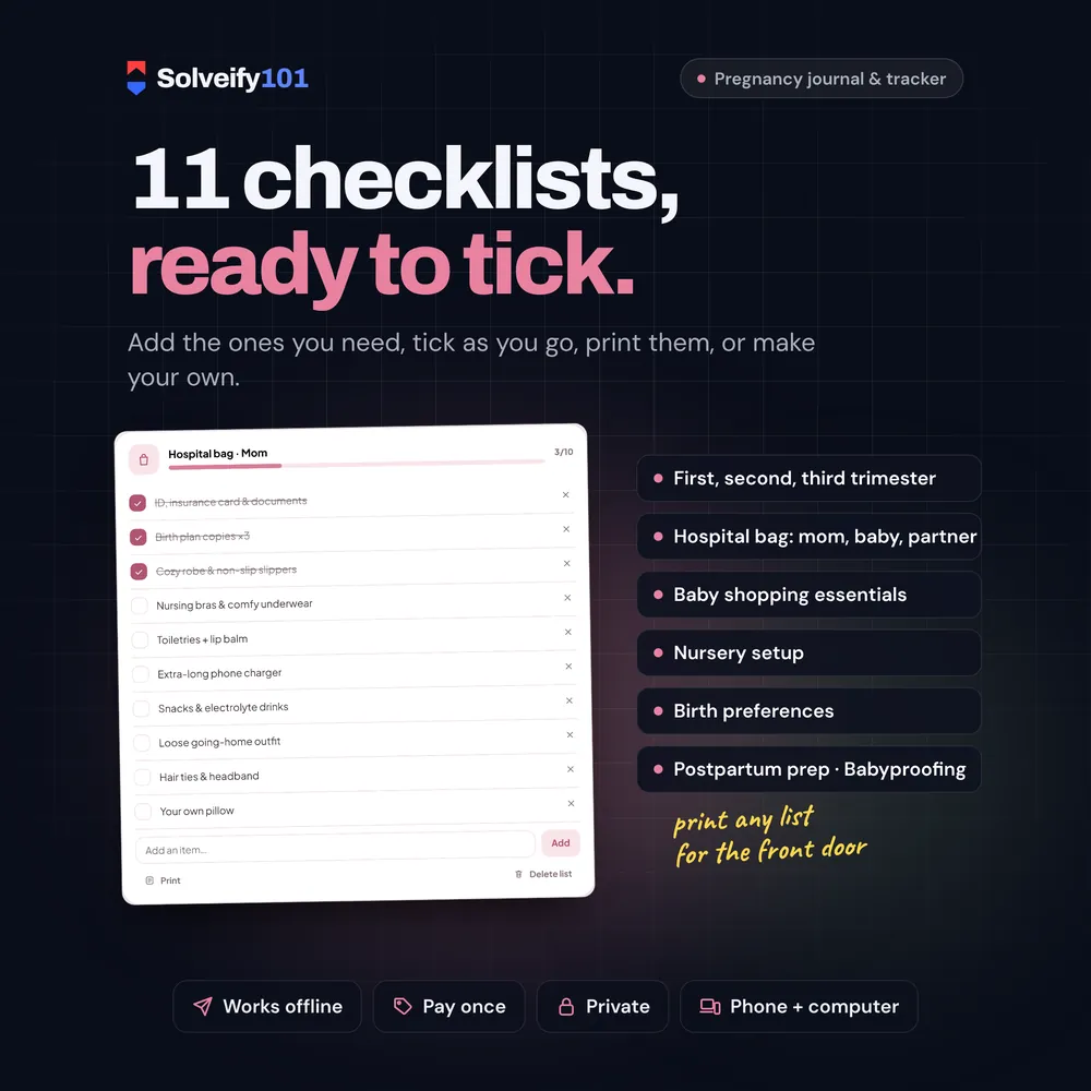 Bump 101: 11 checklists, ready to tick.