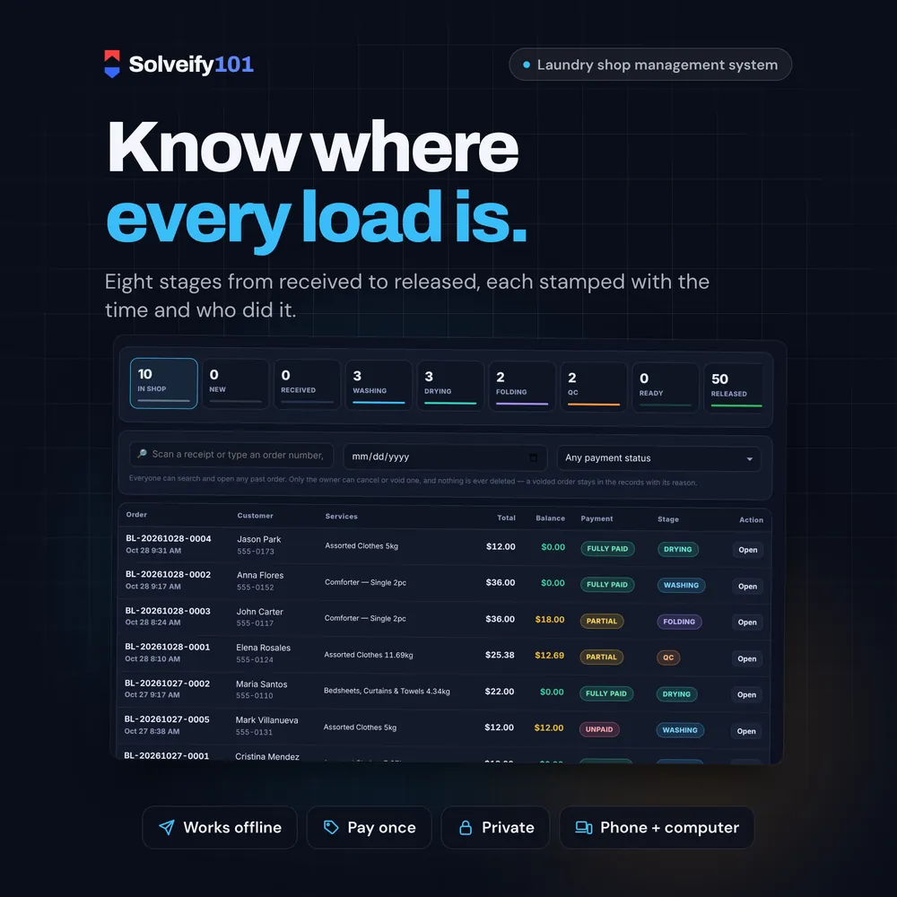 Laundry 101: Know where every load is.