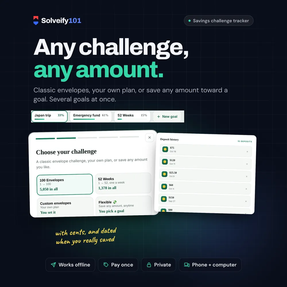 SaveQuest 101: Any challenge, any amount.